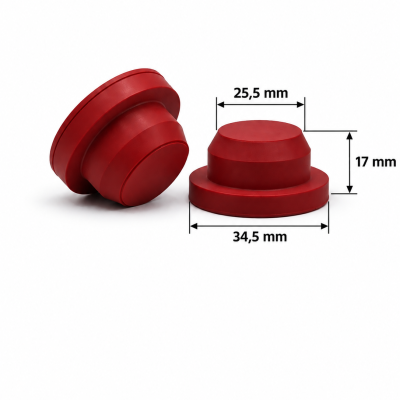 Broombutyl Stop GL45 (Red)Ø Top x Ø Bottom x Ø Height 45 x 30,5 x 23(mm)100xHS: 40091100
