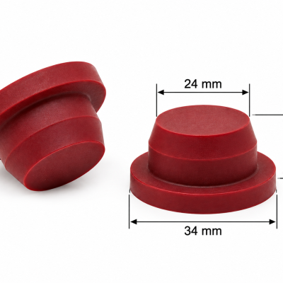 broombutyl stop onder x boven x hoogte 24 x 34 x 17 mm Afname per 20st.