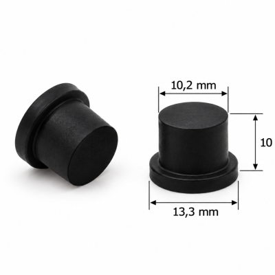 Butyl Afsluitdop / Closing Cap / StopperØ Top x Ø Bottom x Ø Height 13,3 x 10,2 x 10(mm)Black 100pcsHS: 40091100