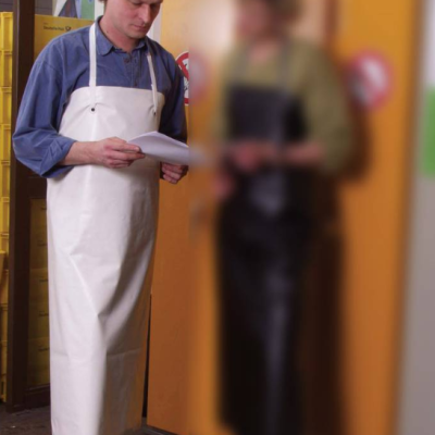 PVC Schorten 90 x 110 (cm)
Dikte: 0,3mm
HS: 3926 2000
Kleur: Wit 
Artikel 2593
(Ook leverbaar in zwart Artikel 3886)