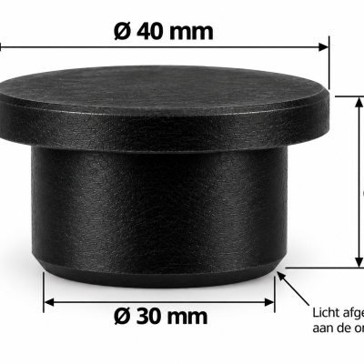 Butyl Afsluitdop / Closing Cap / StopperØ Top x Ø Bottom x Ø Height 40 x 30 x 20(mm)Black100pcsHS: 40091100